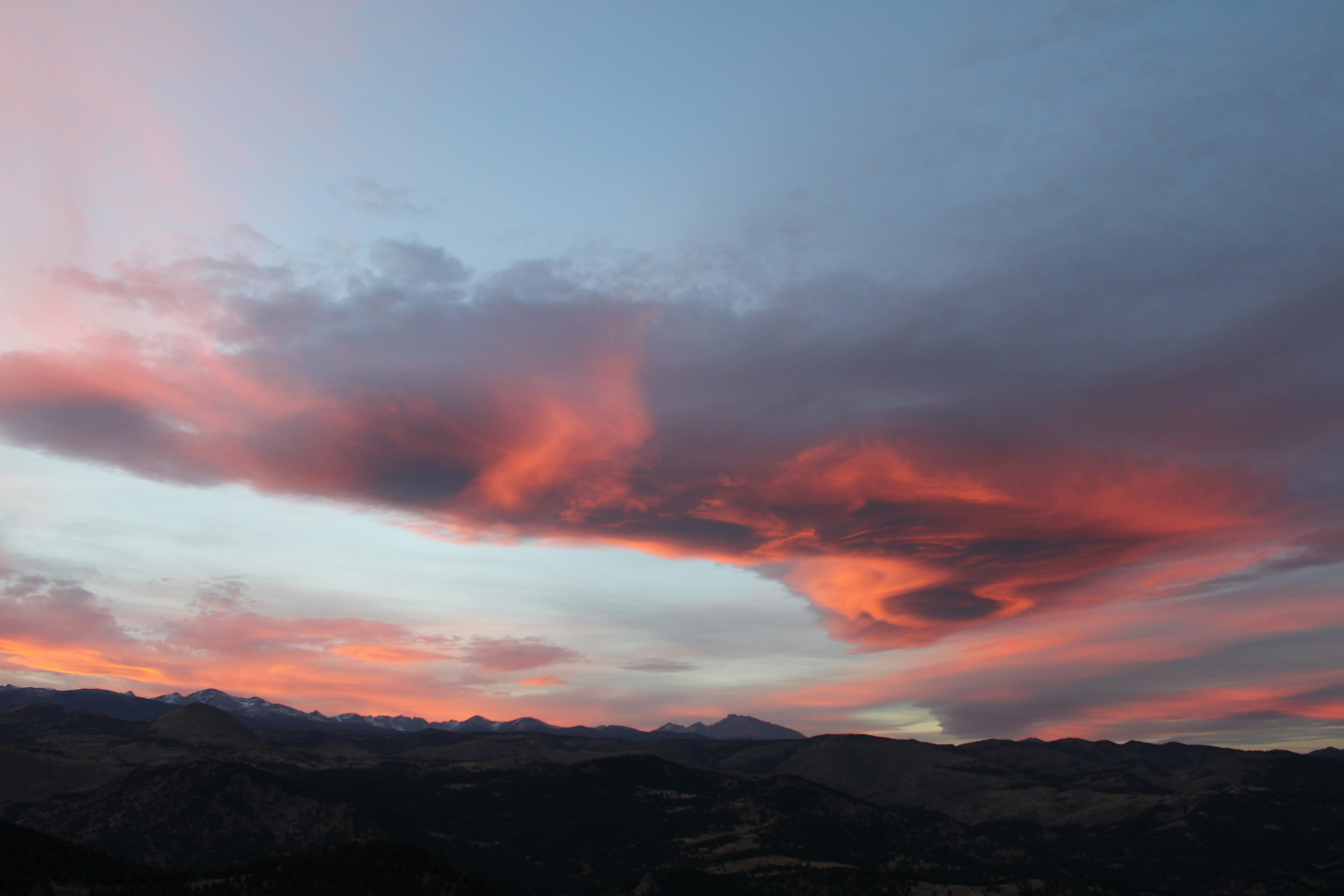 Sunset over the Rocky Mountains, Boulder Colorado